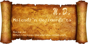 Molcsán Dezideráta névjegykártya